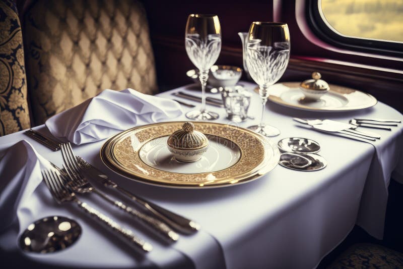 Refined Dining Experience on Luxury Train, with Fine Linens, China