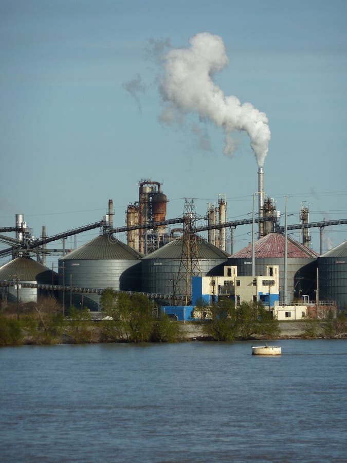 Oil Refinery on Mississippi River in St. Paul Park Stock Photo Image