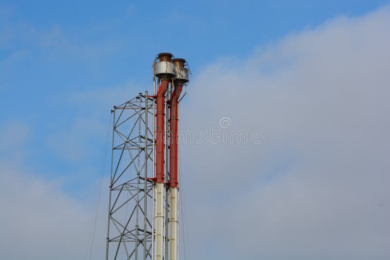 Refinery fire gas torch stock photo. Image of gasoline 40082566