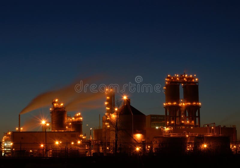 Refinery at night in Montreal A1