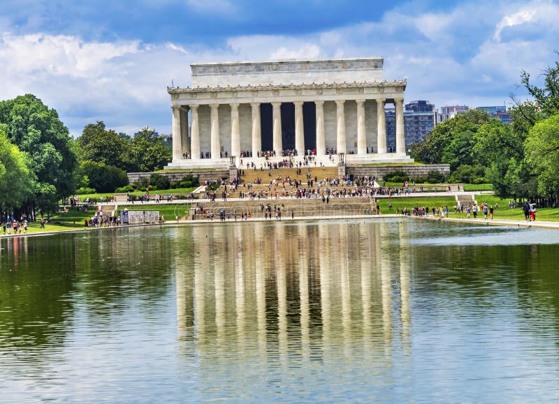 Reflecting Pool Reflection Abraham Lincoln Memorial Washington DC Stock ...