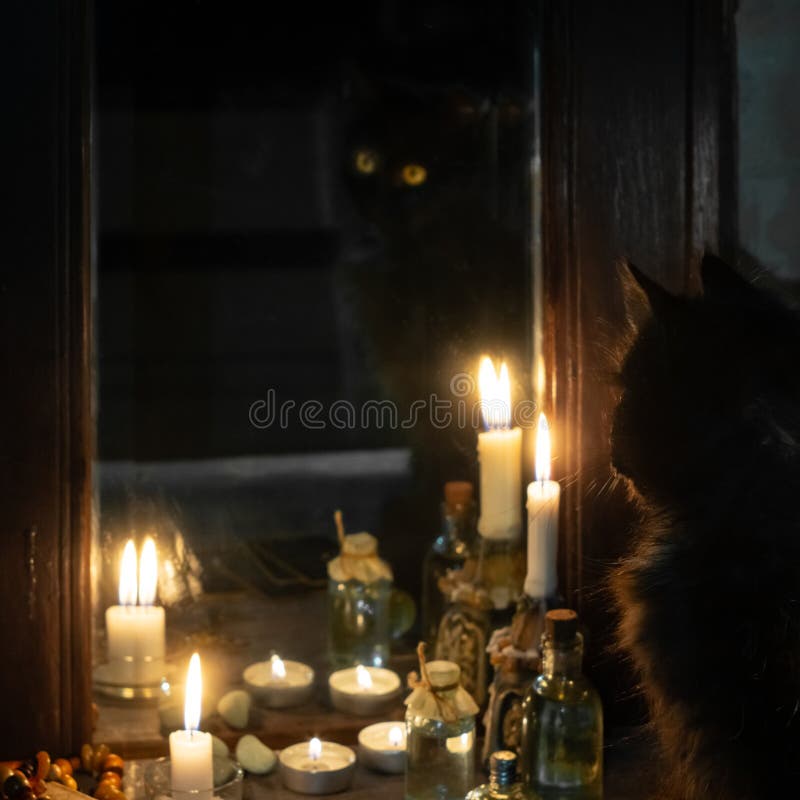 Reflection of Burning Candle Stock Image Image of darkness, glass