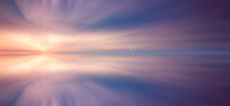 Reflection of clouds with long exposure effect