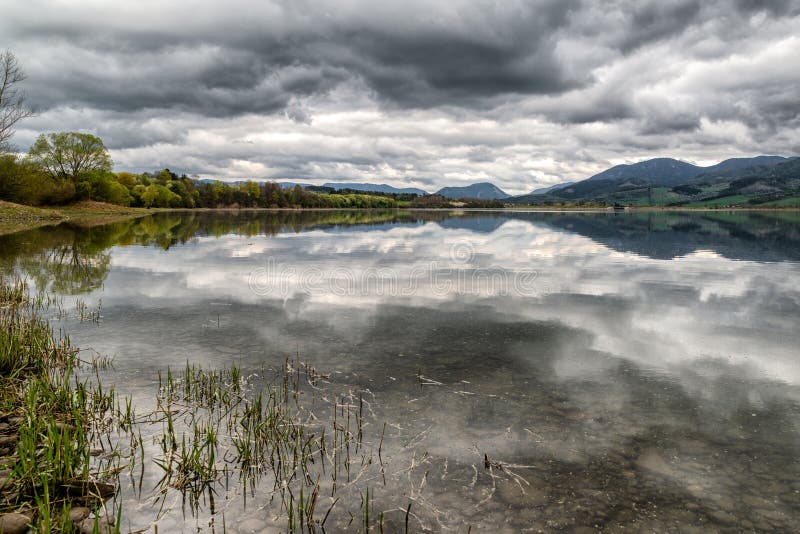 Reflection of clouds on thy sky in lake