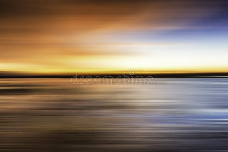 Reflection of colorful sunset with long exposure effect, motion blurred stock image Reflection of colorful sunset with long exposure effect, motion blurred stock image