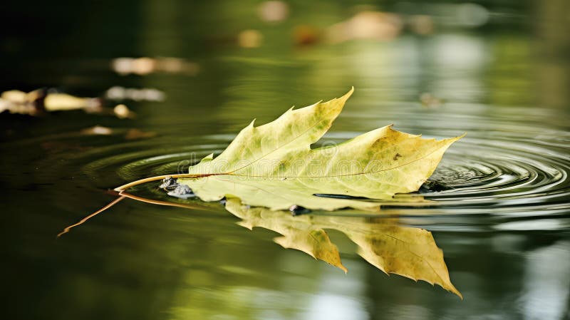 Reflection leaf outline royalty free stock images