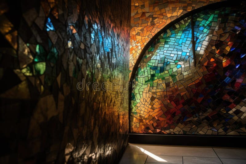 Reflection of Light through Mosaic and Stained Glass Artwork, Creating