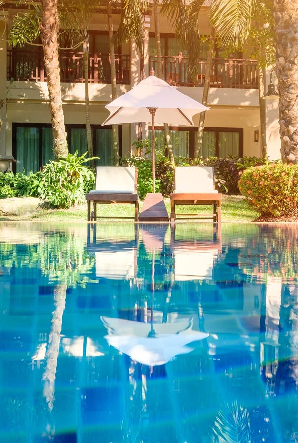 Reflection of Pool Bed with Swimming Pool Stock Image Image of resort