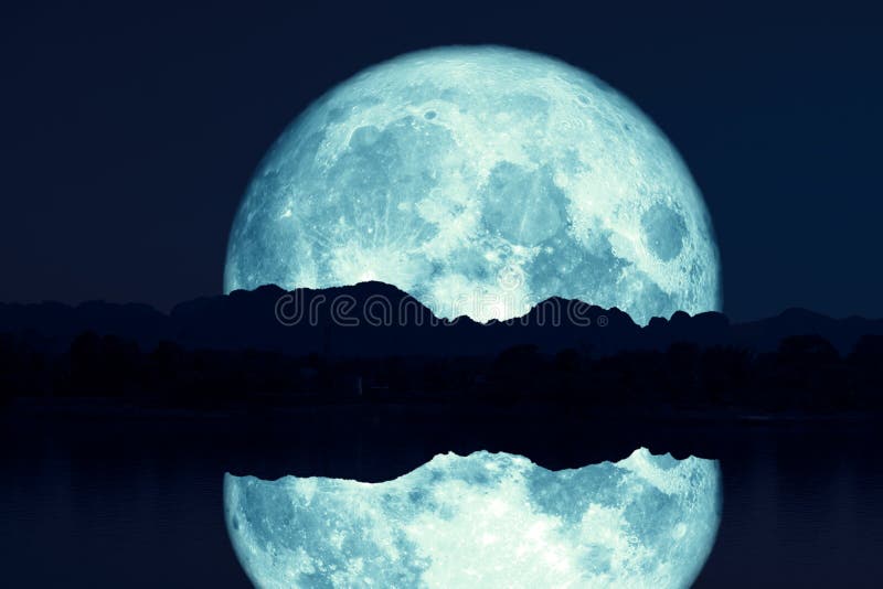 Reflection of super sturgeon moon on river night red sky back silhouette mountain, Elements of this image furnished by NASA, apogee, background, blood, bloody, bright, cloud, country, dark, dramatic, dusk, evening, field, flower, forest, full, garden, harvest, hay, light, luminosity, lunar, meadow, milk, nature, near, perigee, phenomenon, pink, rose, rural, science, space, strawberry, surreal, thunder, tranquil, tree, twilight. Mountain milk stock images, royalty-free photos and pictures