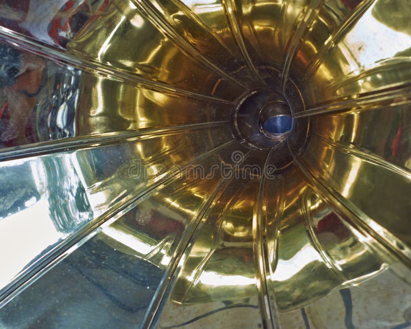 Reflections in the horn of an old grammophone royalty free stock photography