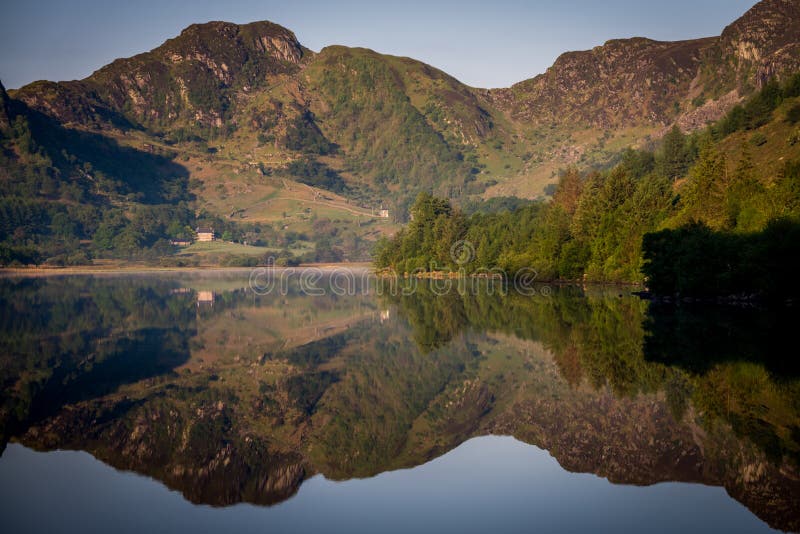 Reflections on Llyn Crafnant IV stock image
