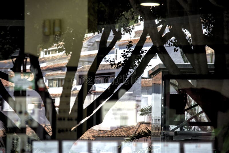 Reflections on a shop window in Mijas