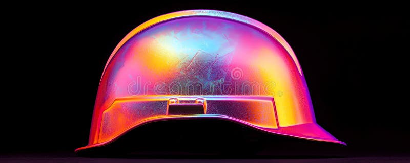 Reflecții colorate pe o cască militară stock illustration