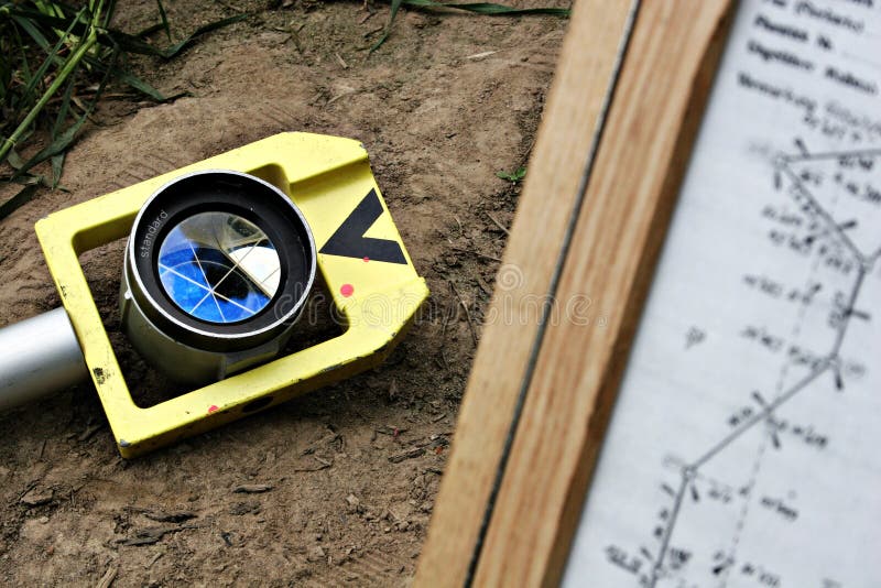 Reflector and map for cadastral survey on the ground. Reflector and map for cadastral survey on the ground