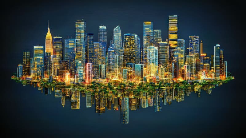 Reflexia Nocturnă A Peisajului royalty free illustration