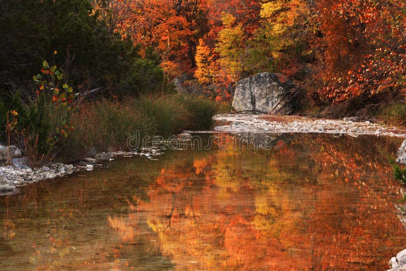 Reflexiones del río del otoño
