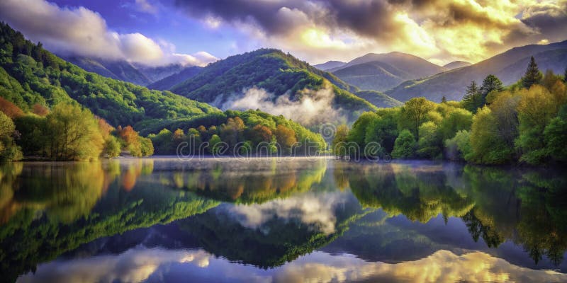 Reflexiones surrealistas sobre el lago lopota kakheti georgia un impresionante escape soñado en el desierto libre illustration