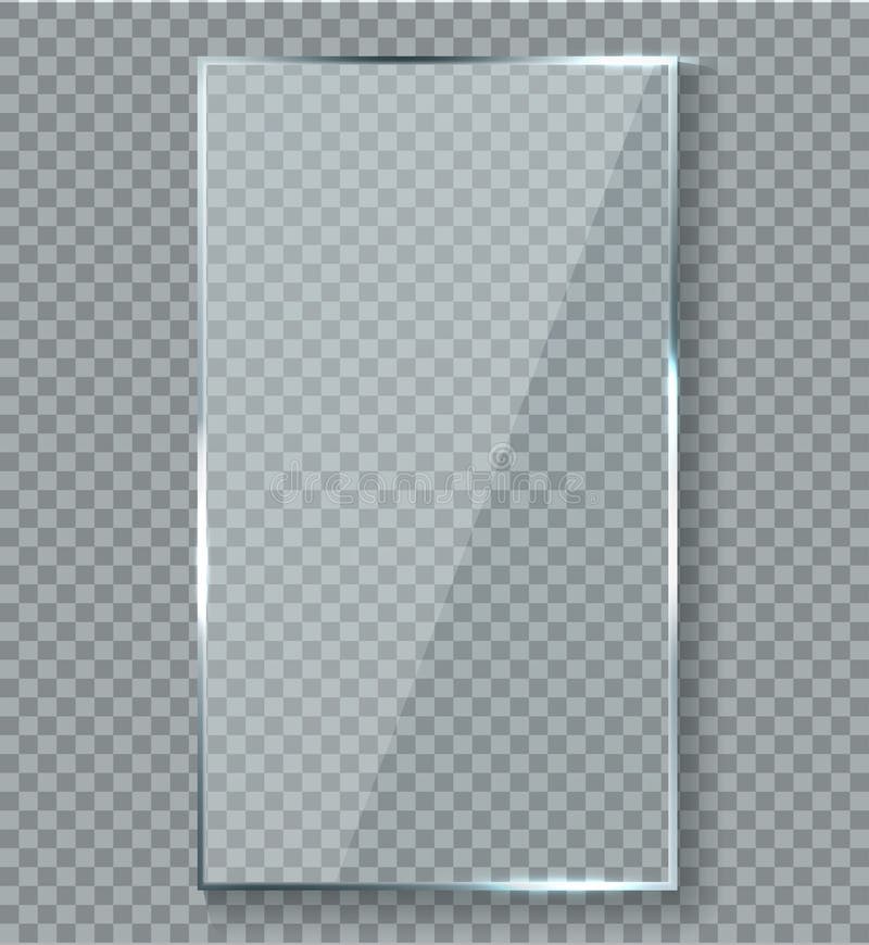 Reflexionseffekt Transparensfönsterplast av glas med ljusflödesvektor med reflekterande struktur