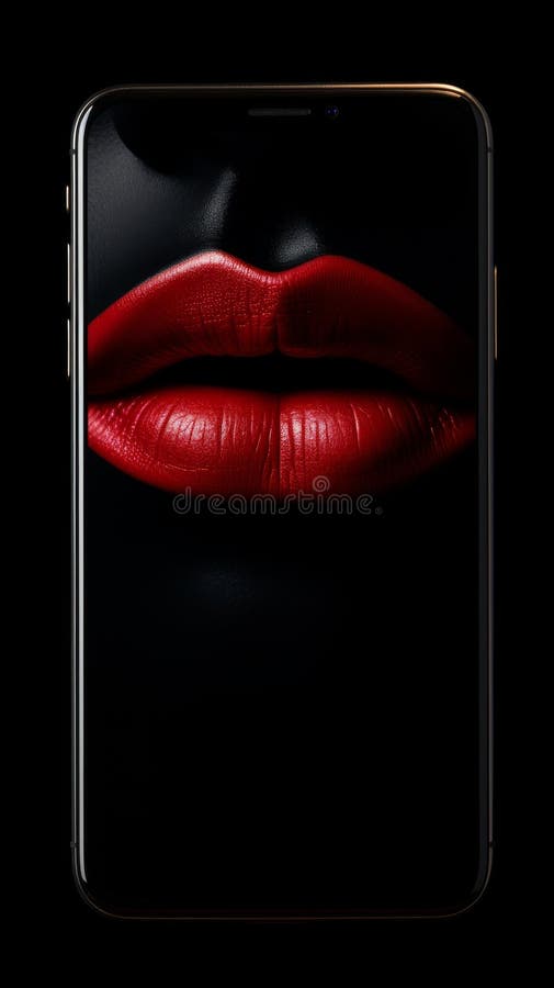 Black smartphone on a black glossy background or surface with a photo of red lips on the screen on the screen, no text, no inscriptions, no advertisements, no people --ar 9:16 --quality 0.5 --v 5.2 Job ID: d6f2e5dd-c98d-4229-abc1-5088d2b71c5c AI generated. Black smartphone on a black glossy background or surface with a photo of red lips on the screen on the screen, no text, no inscriptions, no advertisements, no people --ar 9:16 --quality 0.5 --v 5.2 Job ID: d6f2e5dd-c98d-4229-abc1-5088d2b71c5c AI generated