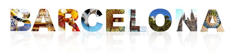 Collage de reflexión de Barcelona imagen de archivo libre de regalías