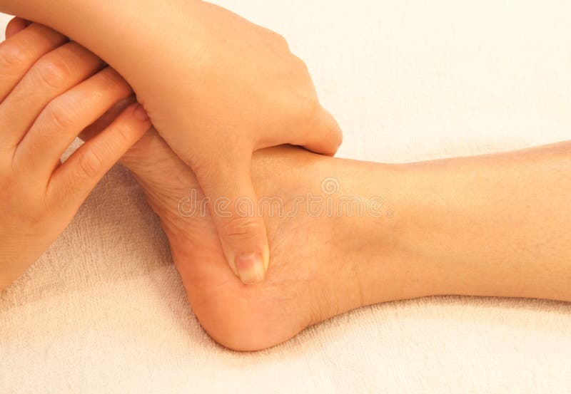 Reflexology foot massage, spa treatment