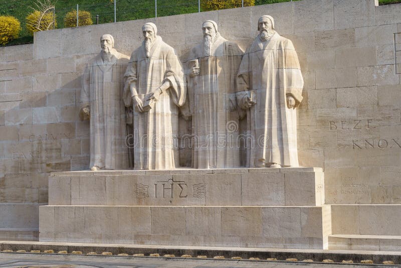 Reformationvägg i Genève arkivfoton Reformationvägg i Genève arkivfoton
