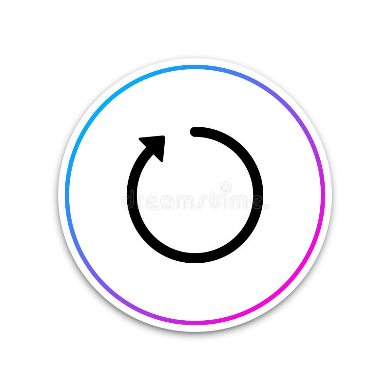Refresh Icon Isolated on White Background. Circle White Button Stock