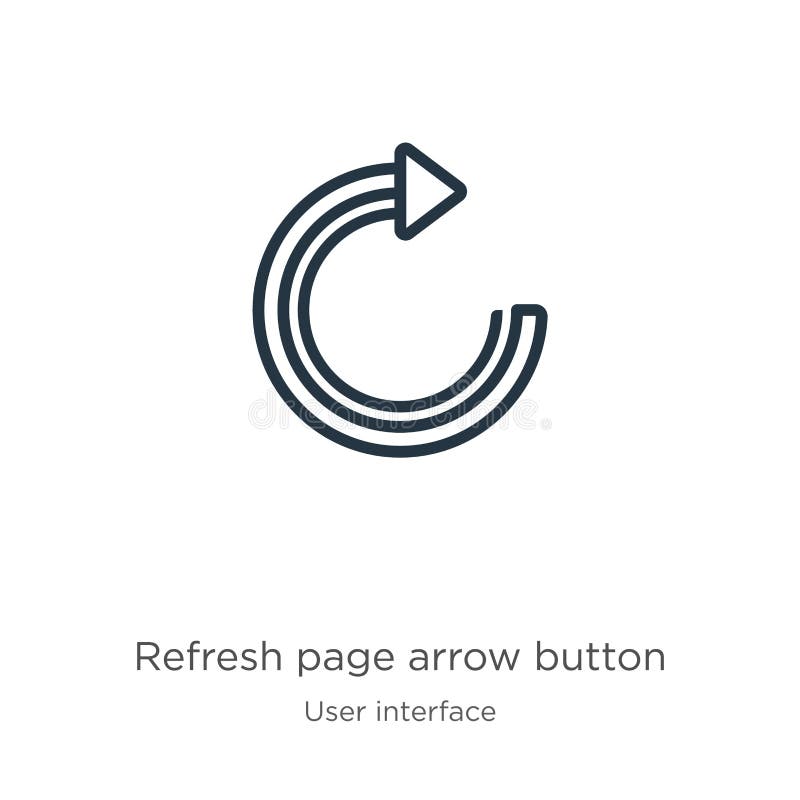 Refresh Page Arrow Button Icon 白色背景上与用户隔离的细线刷新页面 