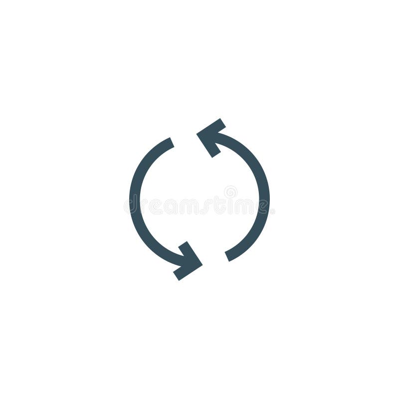 Refresh repeat icon vector arrow. Reload reset symbol circle loop royalty free illustration