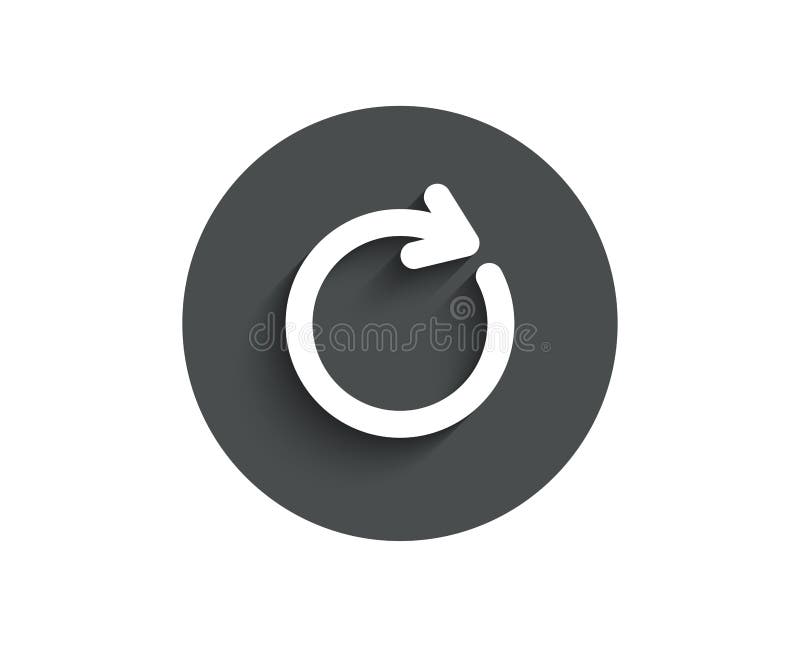 Refresh simple icon. Rotation arrow sign. Reset or Reload symbol. Circle flat button with shadow. Vector