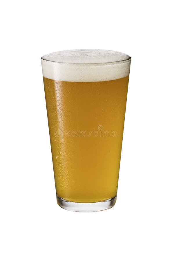 Refreshing Amber Craft Beer on White Stock Photo Image of foam