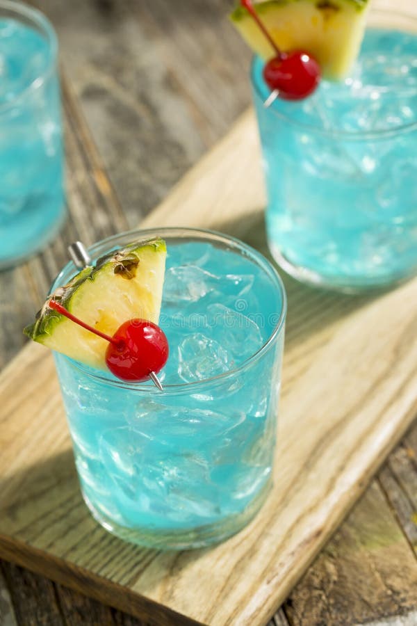 Refreshing Blue Hawaii Cocktail Punch Stock Image Image of liquor