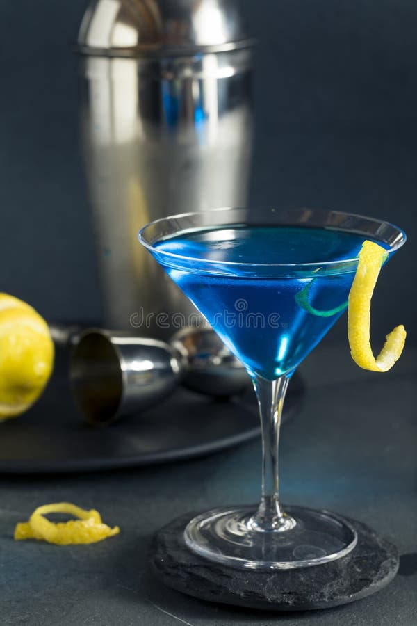 Refreshing Blue Martini Cocktail Stock Image Image of martini, lime 89213893