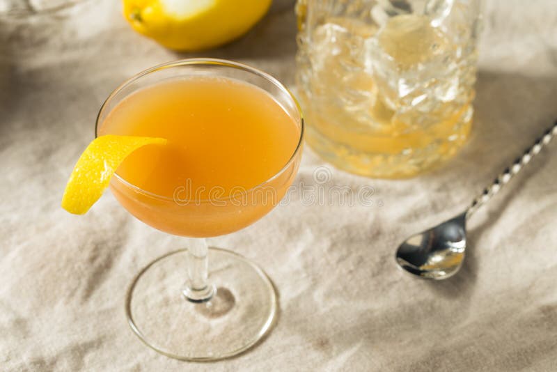 Refreshing Boozy Cognac Japanese Cocktail Stock Image Image of orgeat