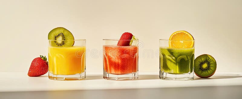 Refreshing Fruit Smoothies royalty free illustration