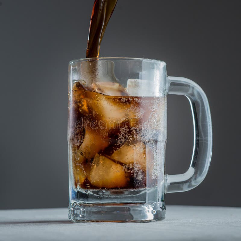 Refreshing Glass Mug of Cola Soda with Ice Stock Image Image of