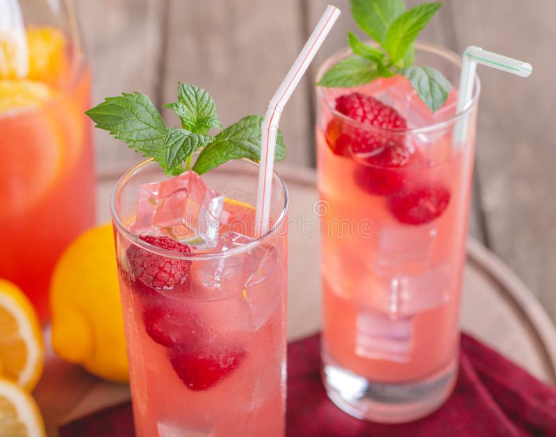 Refreshing Glass of Raspberry Lemonade