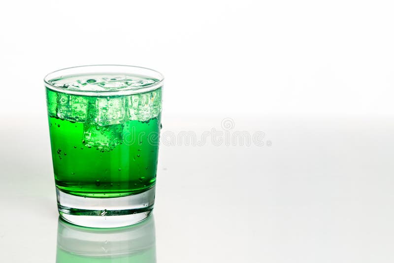 Fizzy green drink stock photo. Image of glassware, closeup 10834052