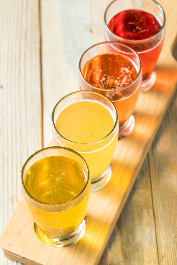 Refreshing Hard Cider Flight Stock Photo Image of american, lager