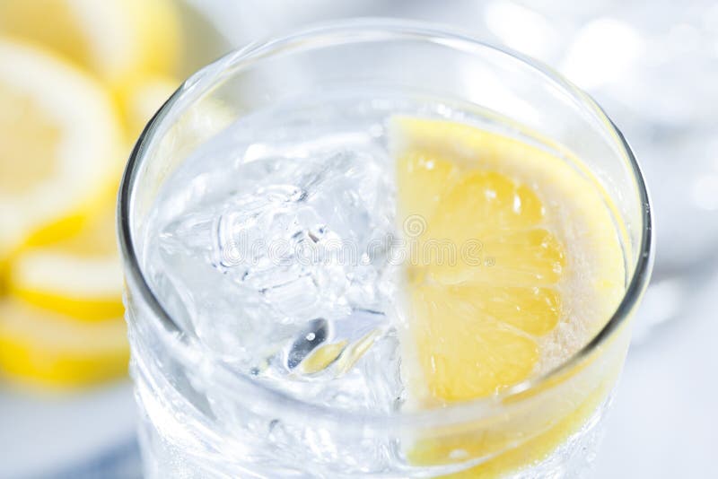 Refreshing Ice Cold Water with Lemon