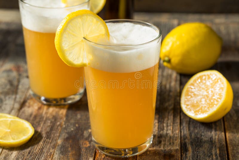 Refreshing Lemon Beer Shandy stock photos