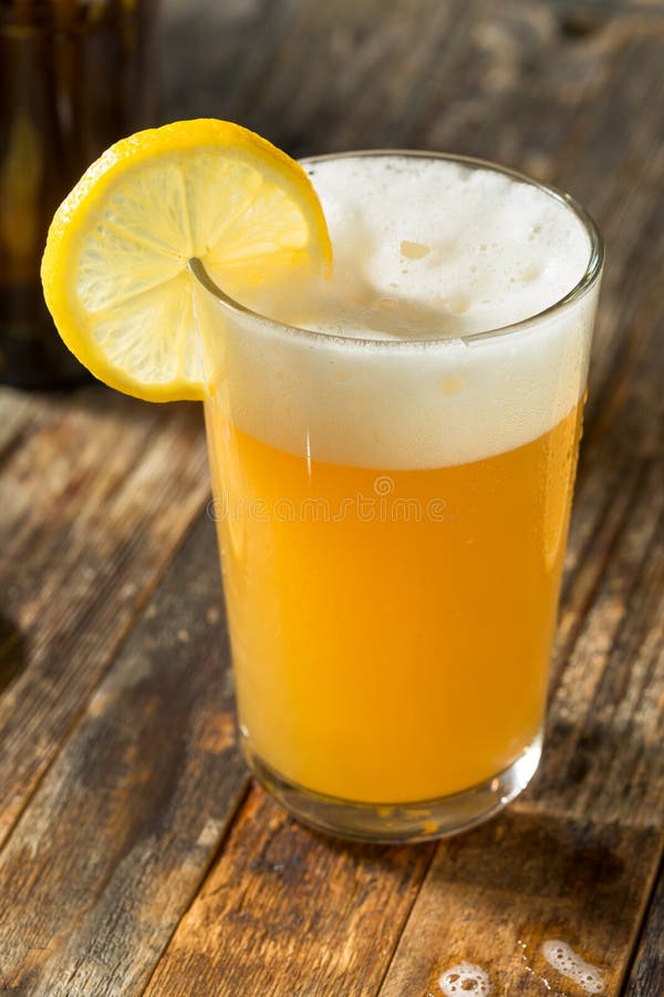 Refreshing Lemon Beer Shandy stock images