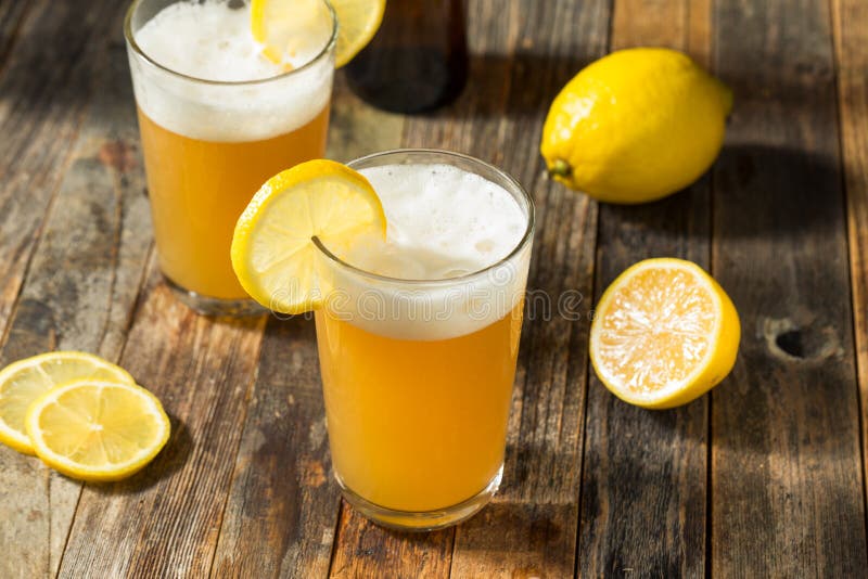 Refreshing Lemon Beer Shandy stock images