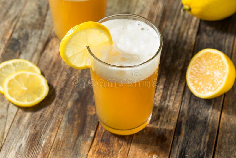 Refreshing Lemon Beer Shandy royalty free stock images