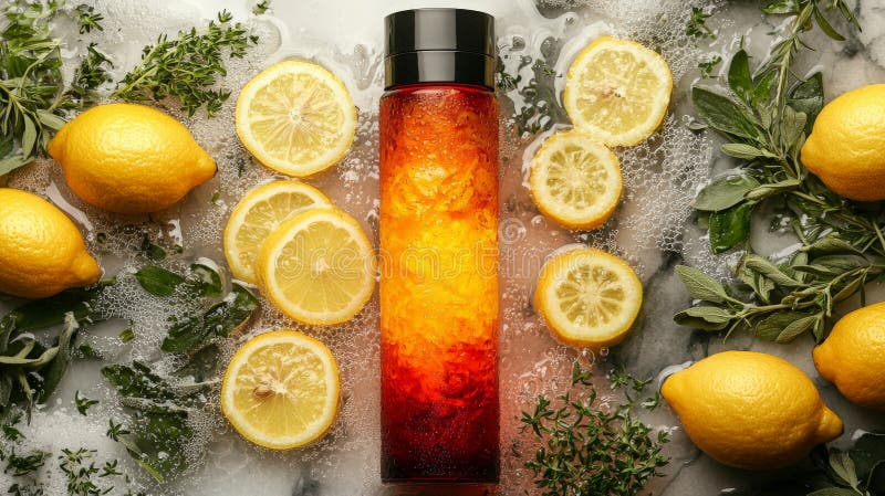 Refreshing Lemon Drink on Ice royalty free stock photos