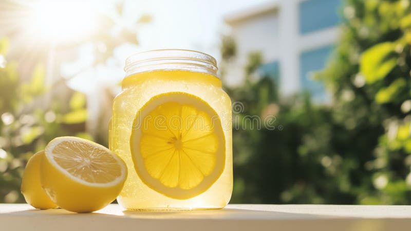 Refreshing lemon ginger kombucha tasting event royalty free stock photos