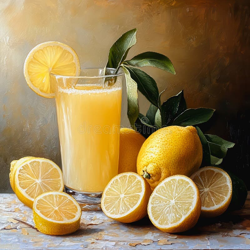 Refreshing Lemon Juice with Fresh Fruit royalty free stock photos