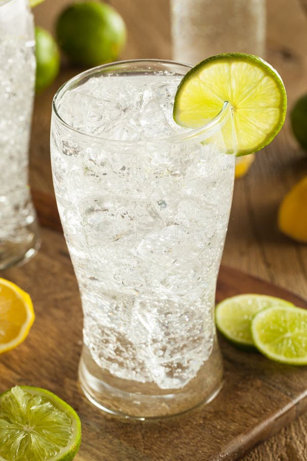 Refreshing Lemon and Lime Soda stock images