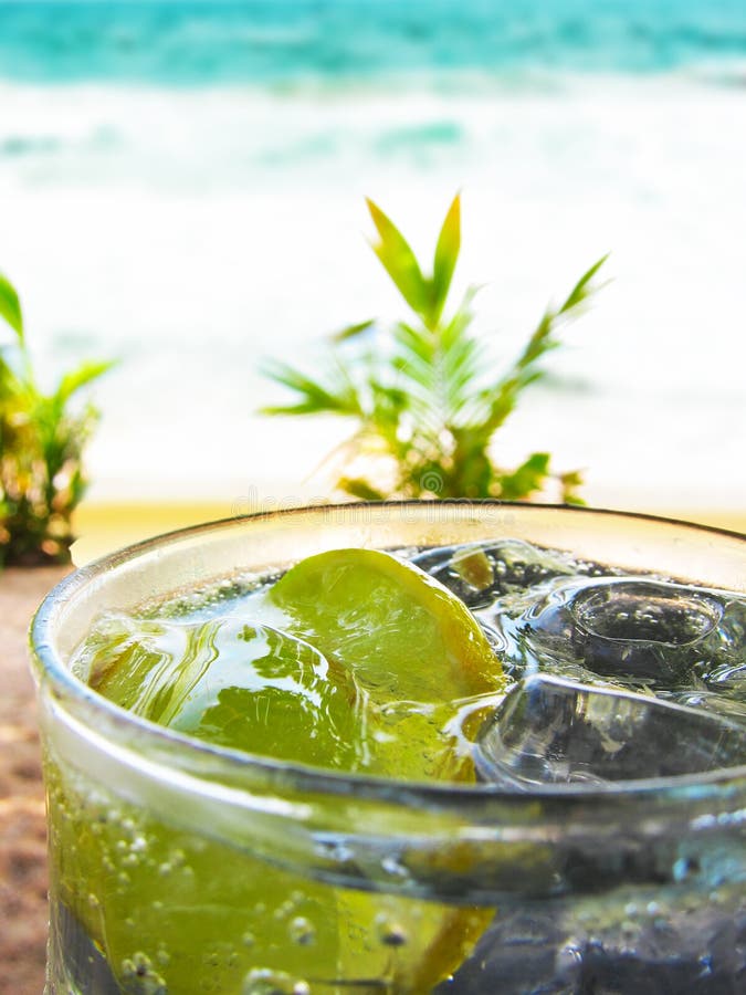 Refreshing lemon Soda With Ice royalty free stock photos