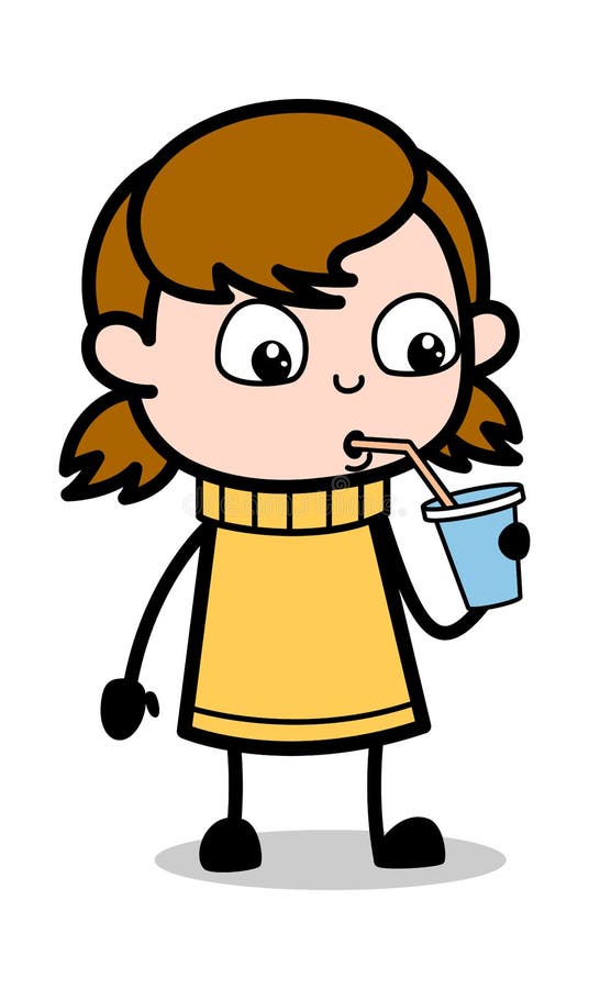 Cute Teen Cartoon Girl Character Vector Illustration and simple clip-art de...